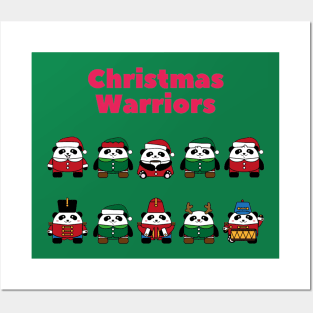 Christmas Warrior Panda's Posters and Art